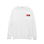 Comme Des Garcons Play Double Heart Sweatshirt White