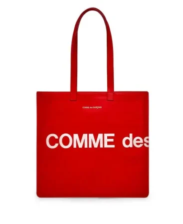 CDG Huge Logo Tote Bag - Red